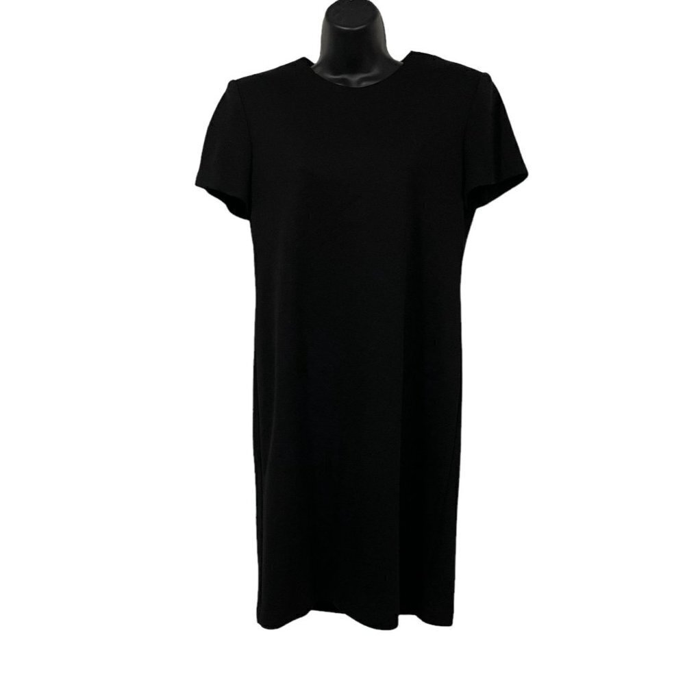 Vintage Willow Ridge Knit Dress Black Short Sleeve‎ Shoulder Pads